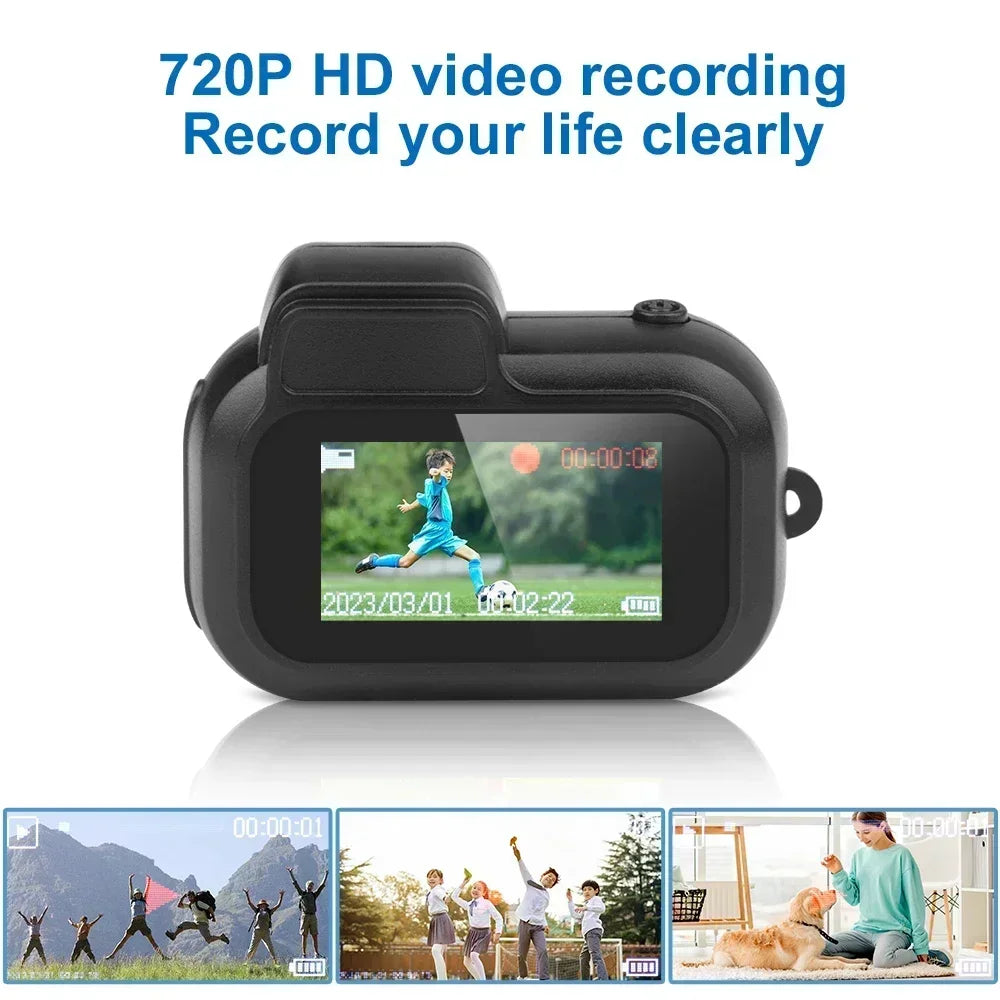 Retro Mini Camera with Screen Indoor Home Outdoor 1080p HD Portable Very Small Cam Video Support TF Card Holiday Gifts Y3000