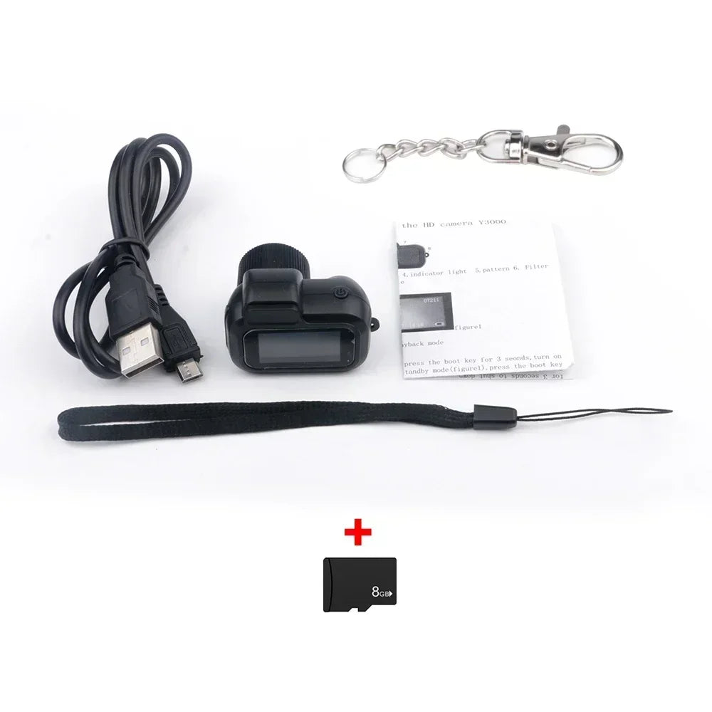 Retro Mini Camera with Screen Indoor Home Outdoor 1080p HD Portable Very Small Cam Video Support TF Card Holiday Gifts Y3000