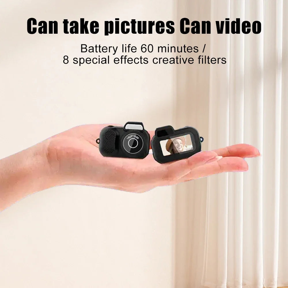 Retro Mini Camera with Screen Indoor Home Outdoor 1080p HD Portable Very Small Cam Video Support TF Card Holiday Gifts Y3000