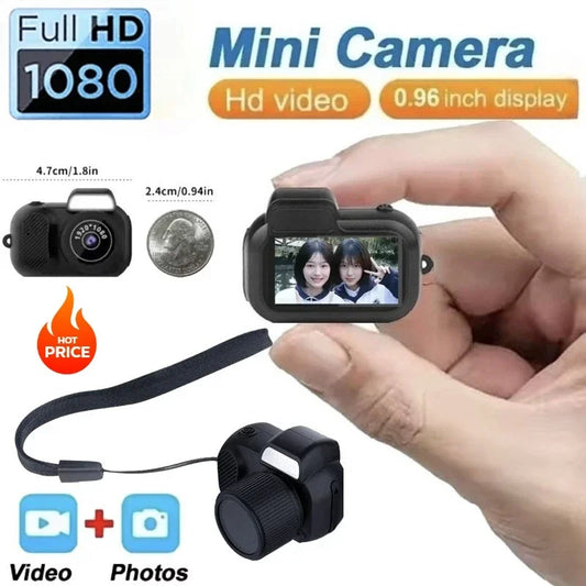 Retro Mini Camera with Screen Indoor Home Outdoor 1080p HD Portable Very Small Cam Video Support TF Card Holiday Gifts Y3000