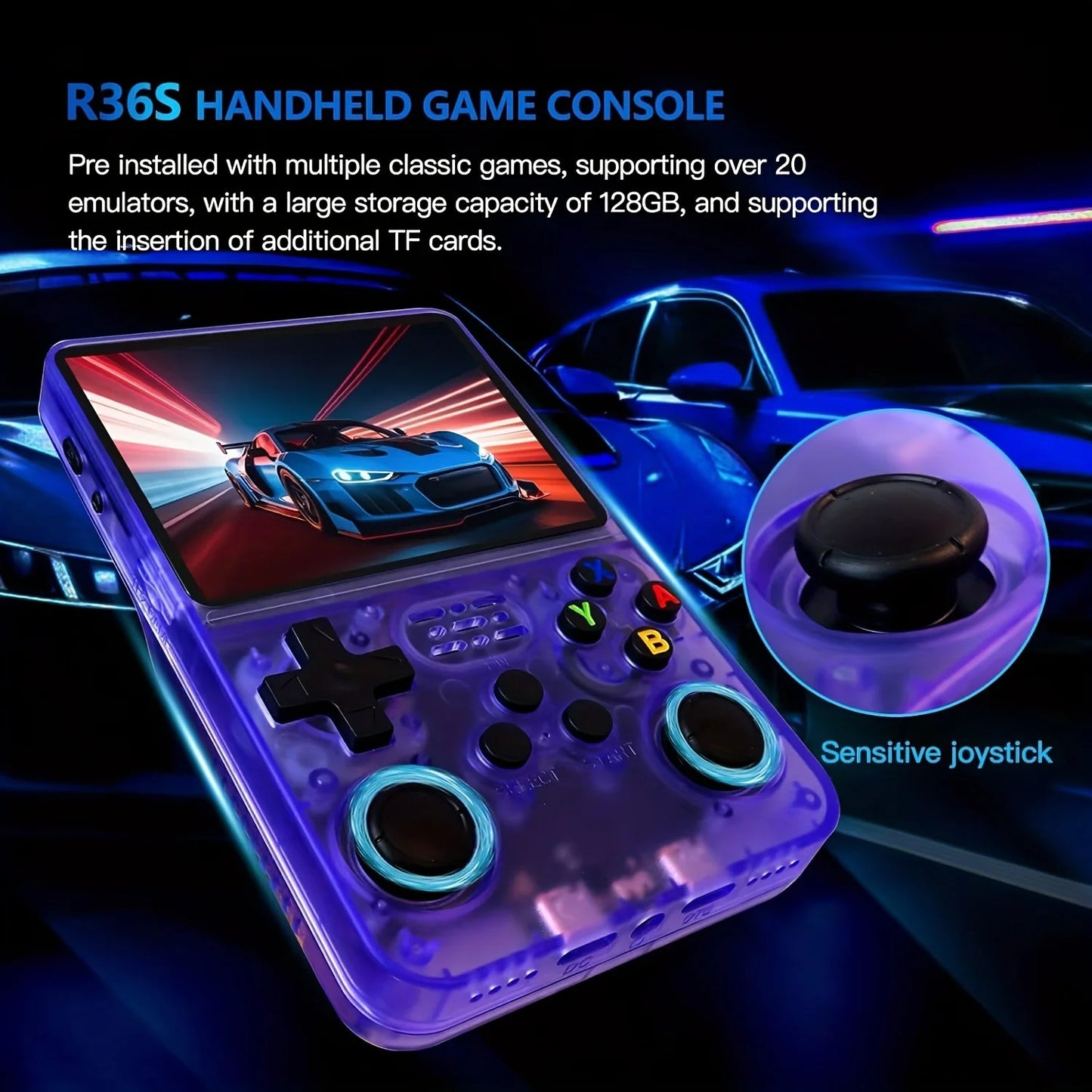 R36S Retro Handheld Video Game Console Linux System 3.5 Inch IPS Screen R35s Plus Portable Pocket Video Player 64GB 128GB